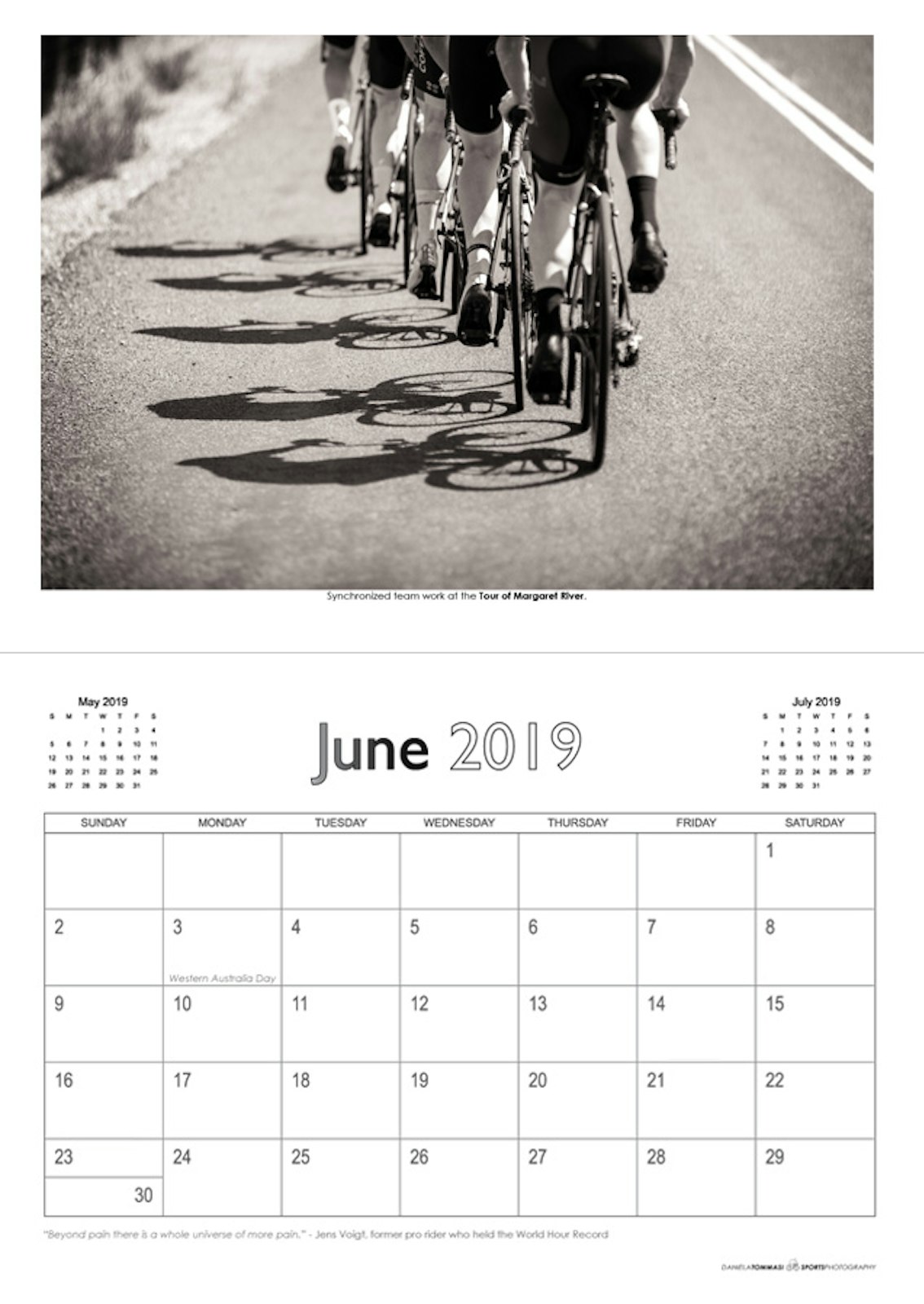 2019 Cycling Calendar